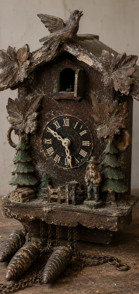 Horloge coucou avant restauration