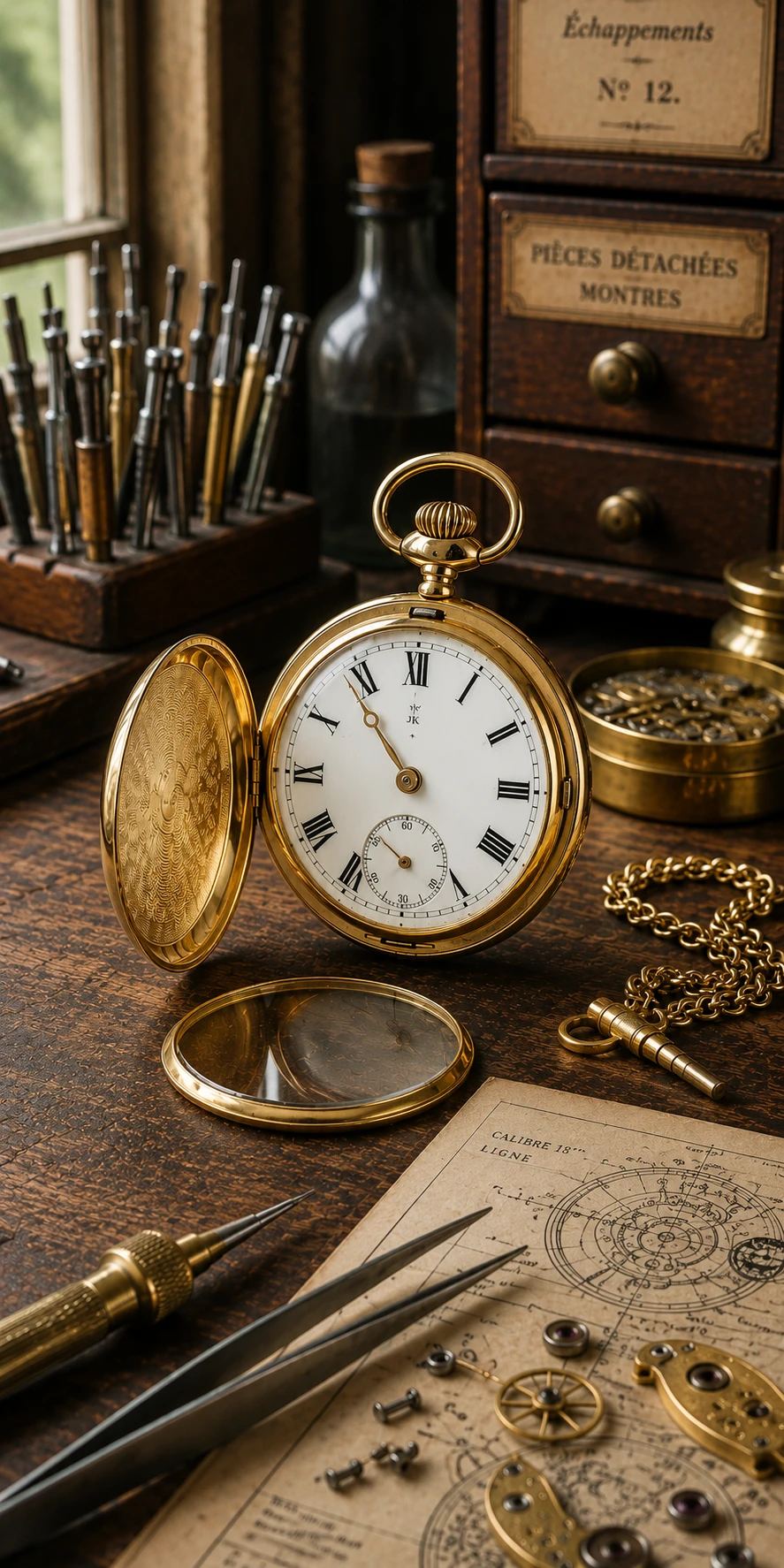 Montre gousset arpès restauration