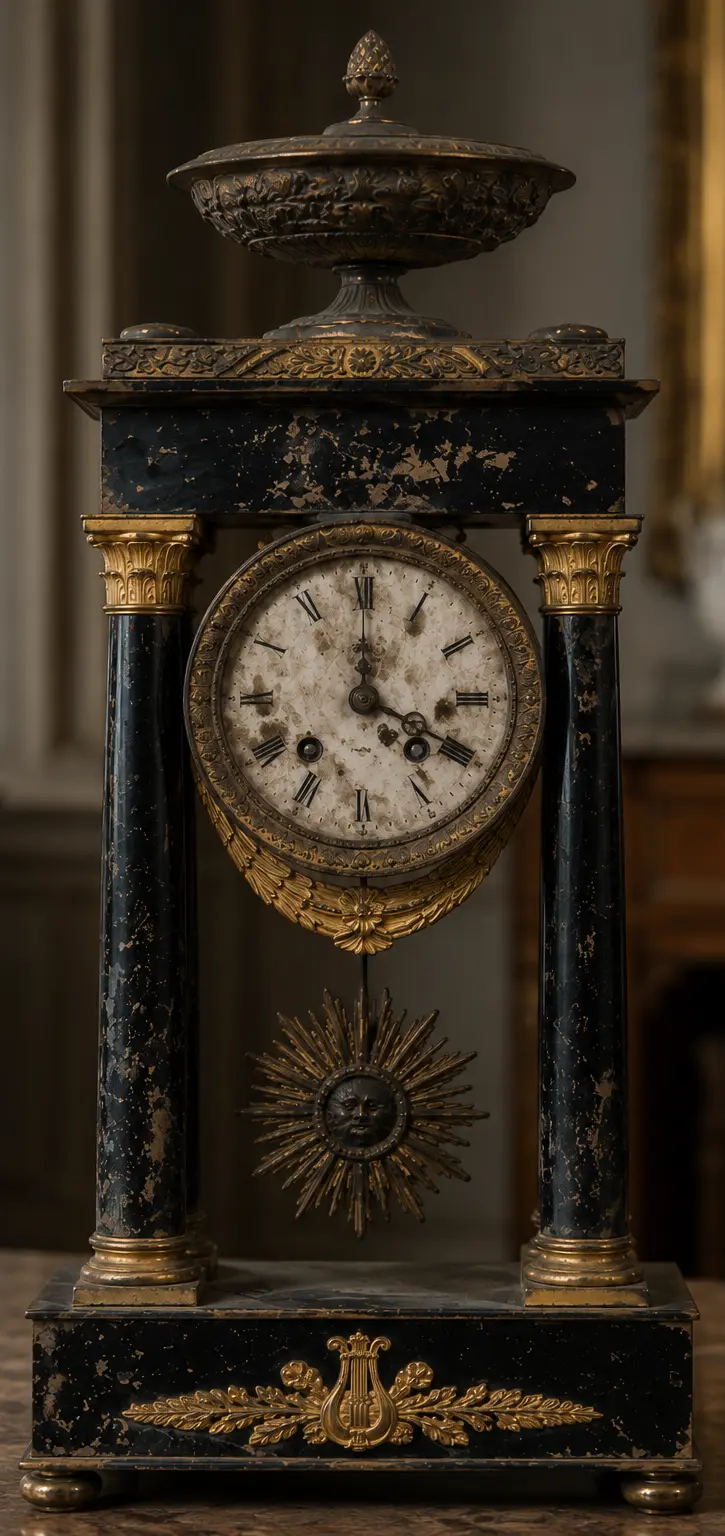 Restauration pendule empire avant